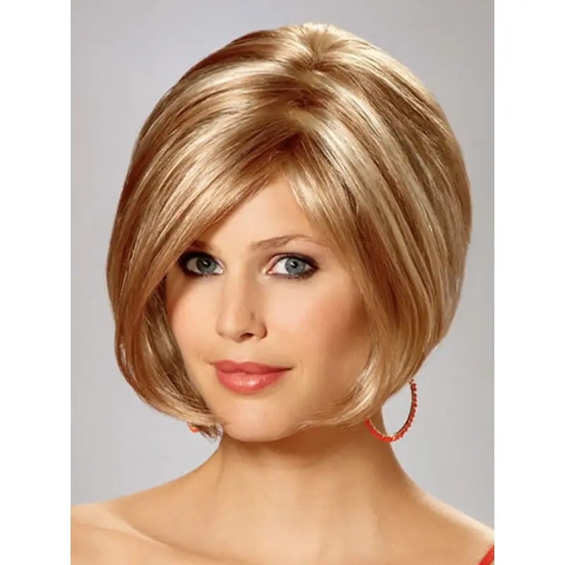 Easeful Synthetic Straight Chin Length Bob Wigs