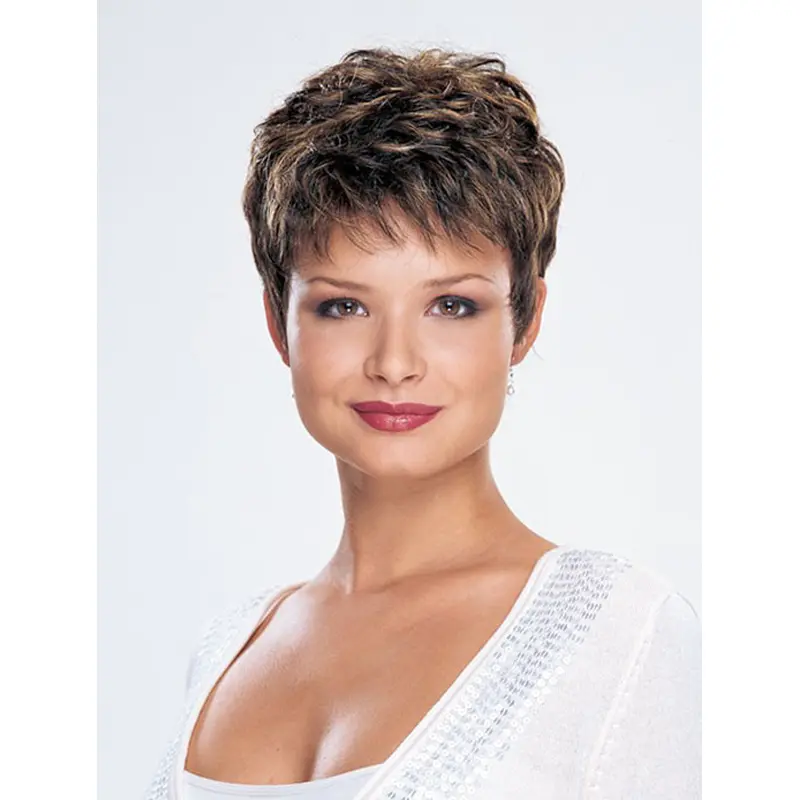 Fashion Monofilament Straight Cropped Synthetic Wigs