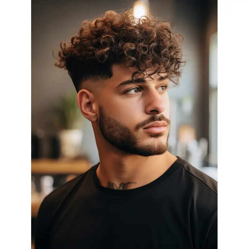 Hair Wigs Men Auburn Kinky 4" Monofilament Wigs