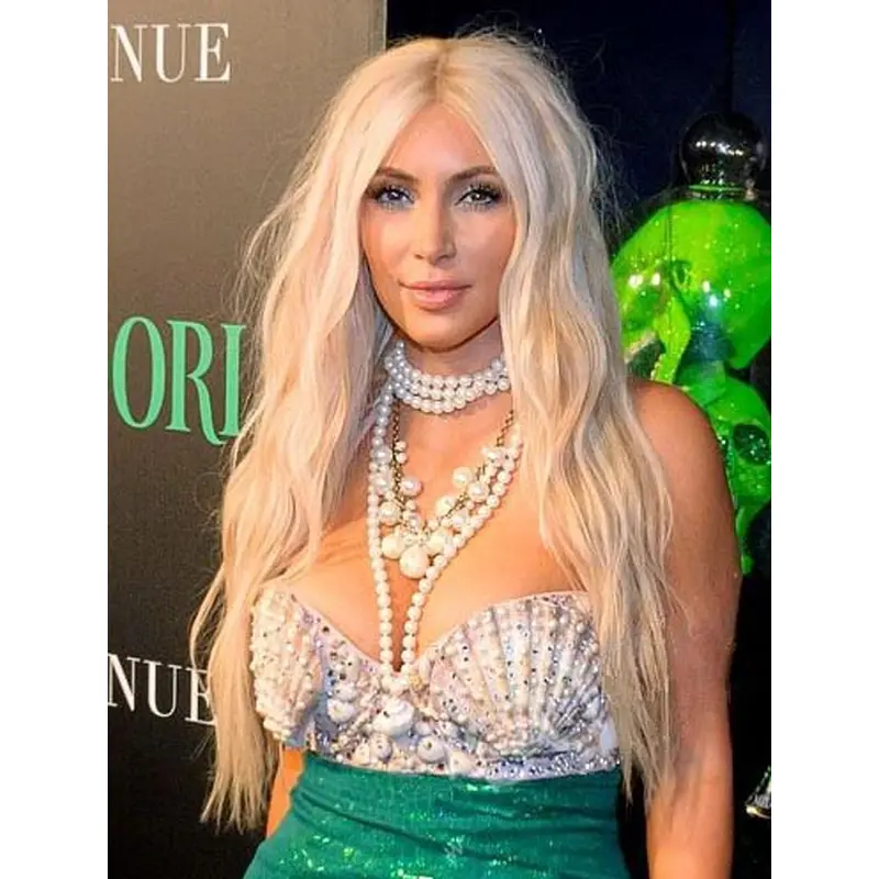 Lace Front 24" Wavy Blonde Long Remy Human Hair Kim Kardashian Wigs