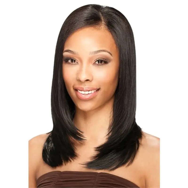 Polite Black Straight Shoulder Length U Part Wigs