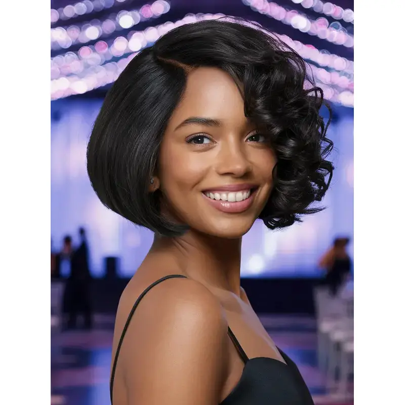 Bob Style Wigs For African American 10" Synthetic Curly Wigs