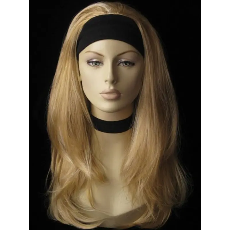 Great Blonde Straight Long Human Hair Wigs & Half Wigs