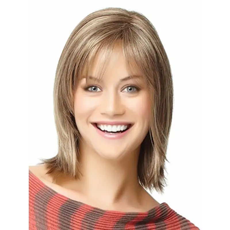 Affordable Blonde Straight Shoulder Length Wigs For Cancer