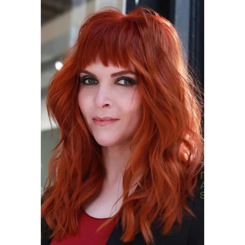 Long Hair Wigs Wavy Synthetic Lace Wig Auburn Perfect Long Wigs