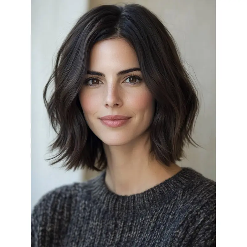 Medium Bob Wigs 12" Wavy Lace Front Remy Human Hair Wigs