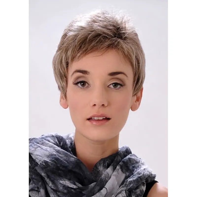 Suitable Blonde Straight Cropped Synthetic Wigs
