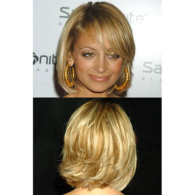 Exquisite Blonde Wavy Chin Length Celebrity Wigs