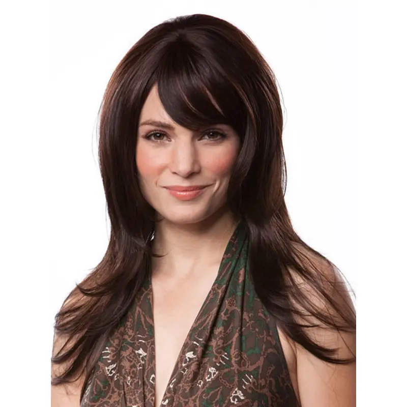Fashion Auburn Straight Remy Human Hair Long Wigs