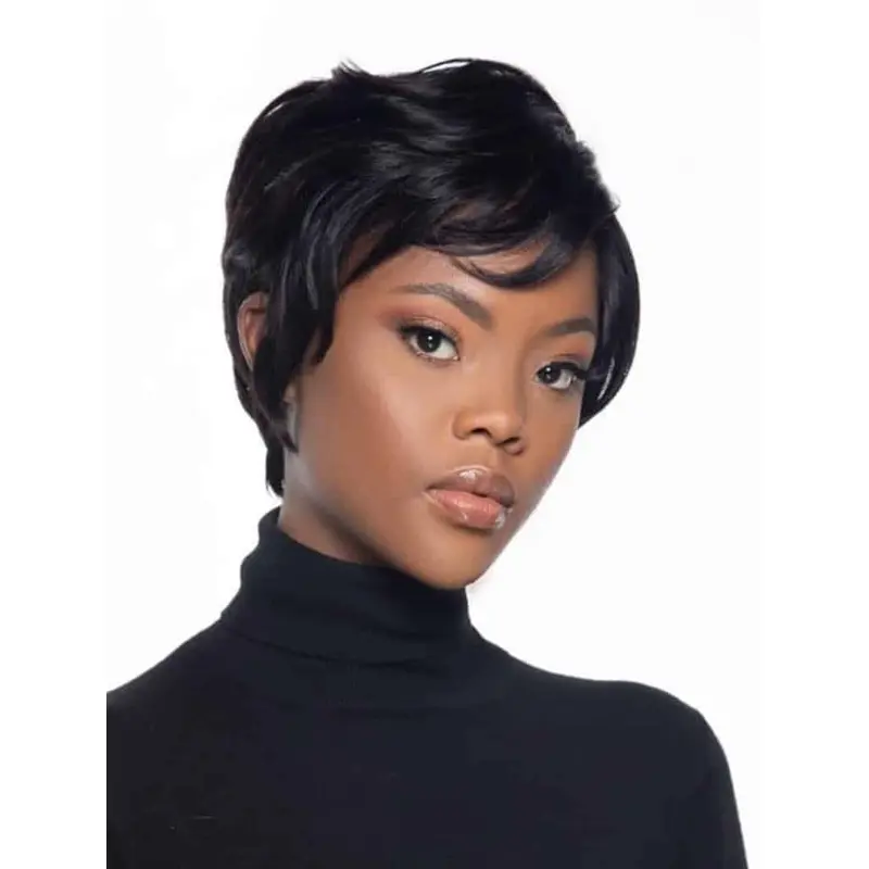 Short African American Wigs Wavy Lace Front Wigs Boycuts Synthetic Wigs