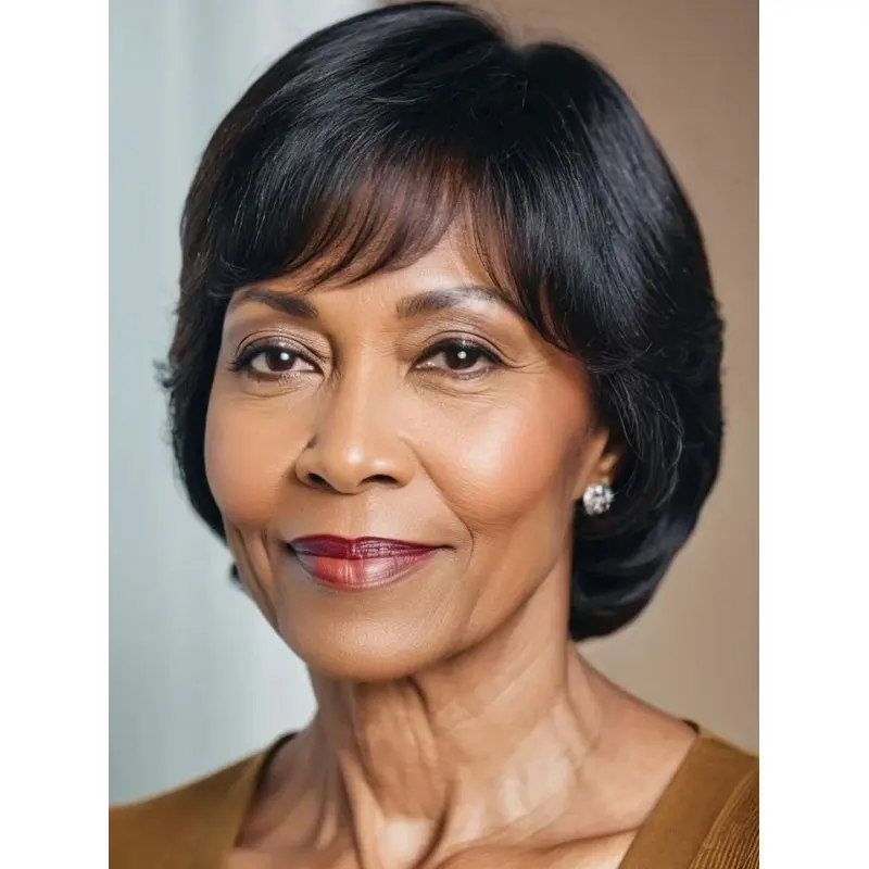 Short African Wigs Monofilament Black Remy Human Hair Wigs