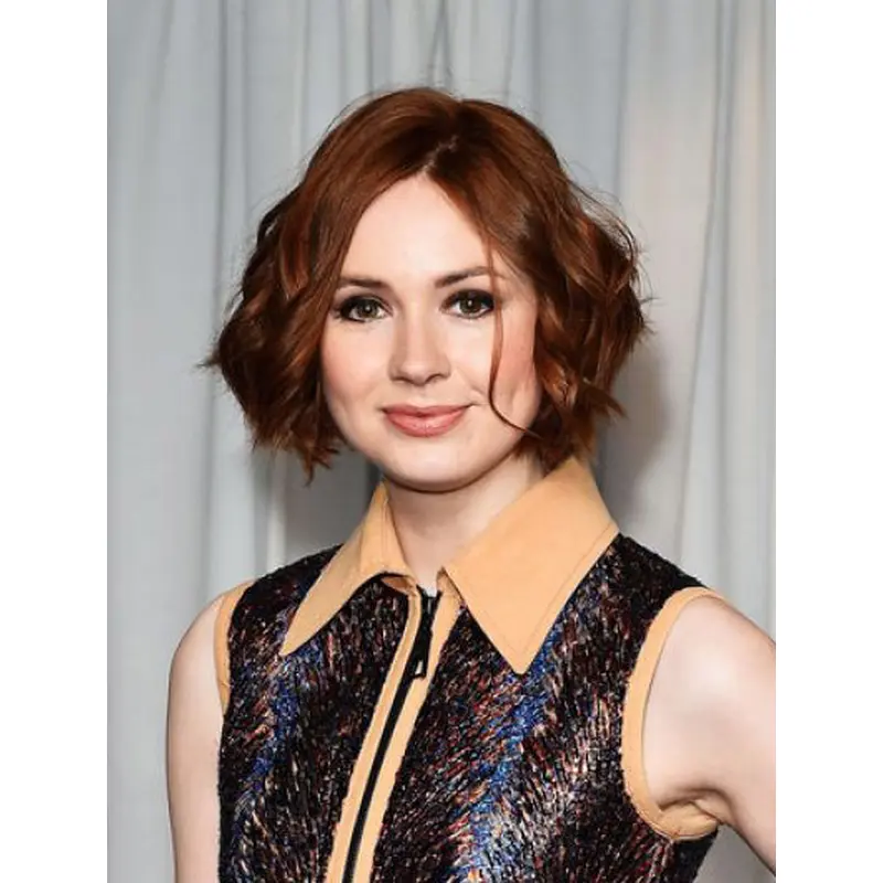 10" Full Lace Bobs Auburn Stylish Karen Gillan Wigs
