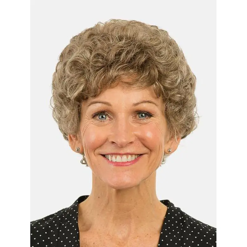 Curly Brown Monofilament Synthetic Bobs 8" Top Quality Ladies Short Wigs