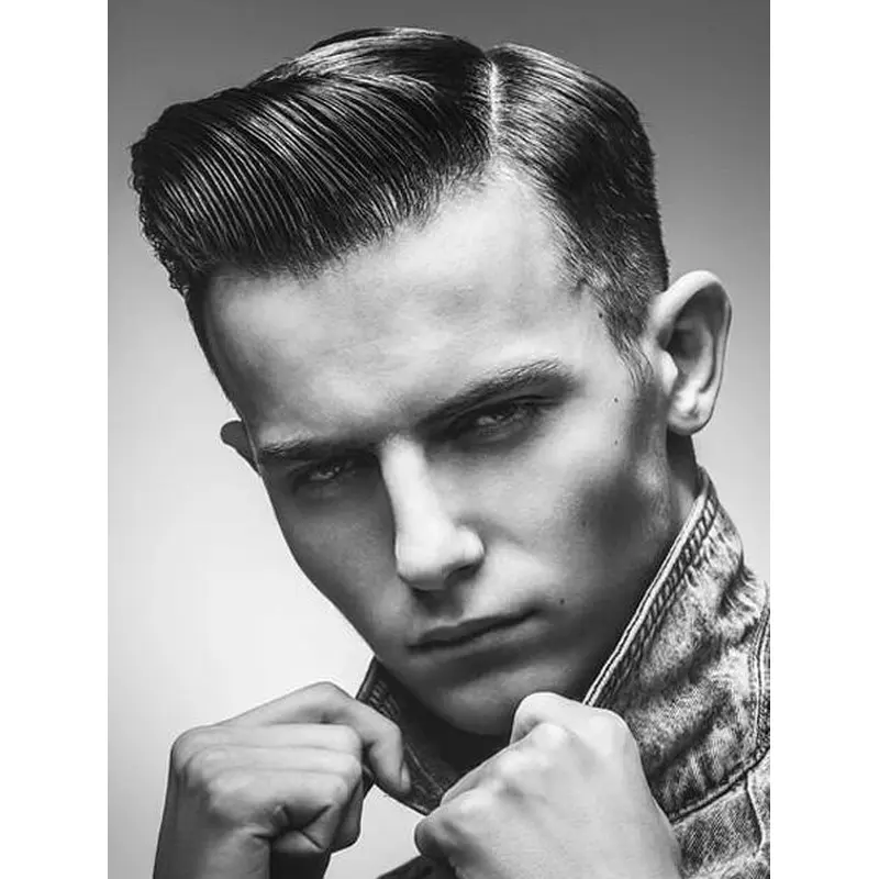 Great Monofilament Straight Black Synthetic Hard Part Wigs