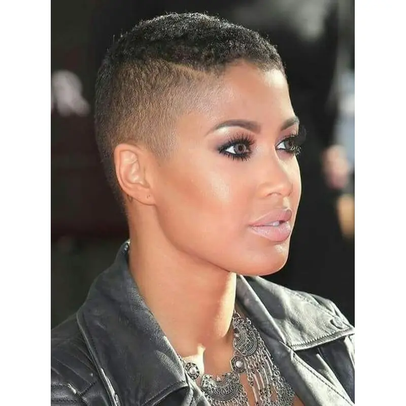 Human Hair Short Wigs For African American Black 4" Boycuts Wigs