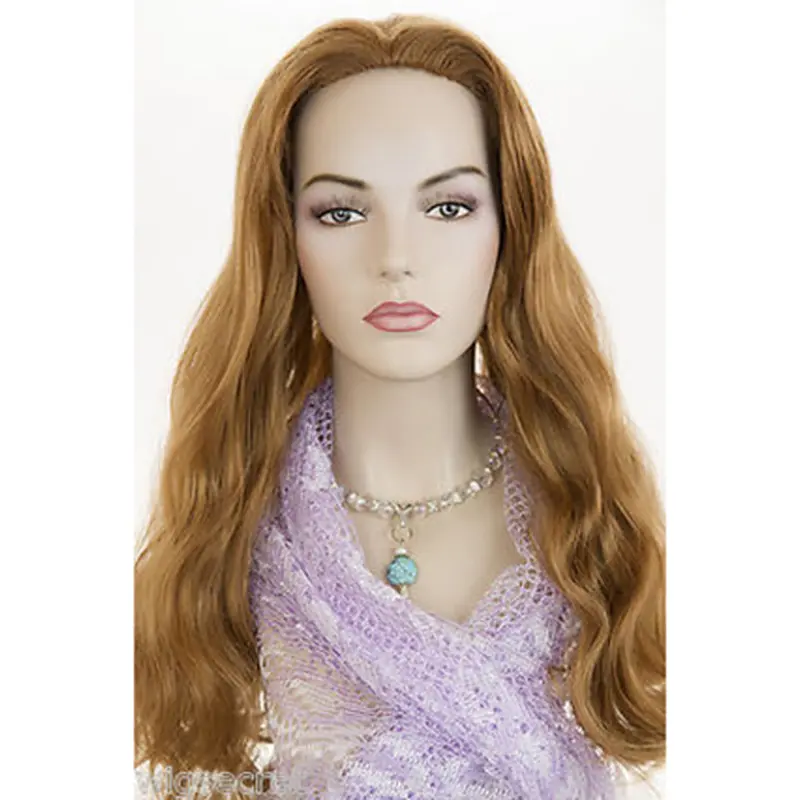 Pleasing Auburn Wavy Long Human Hair Wigs & Half Wigs