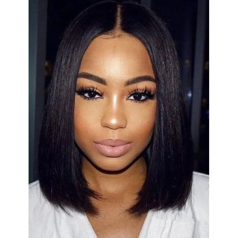 African American Bob Wigs Lace Front 14" Black Wigs