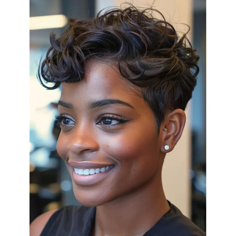 African American Wig Styles 4" Curly Synthetic Wigs