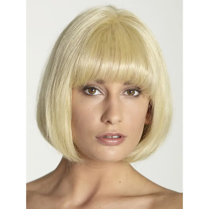 Comfortable Blonde Straight Chin Length Wigs For Cancer
