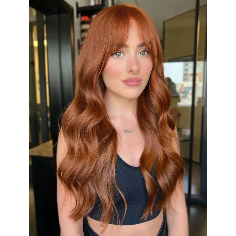 Long Hair Wigs Wavy Synthetic Lace Auburn Wig Great Long Wigs