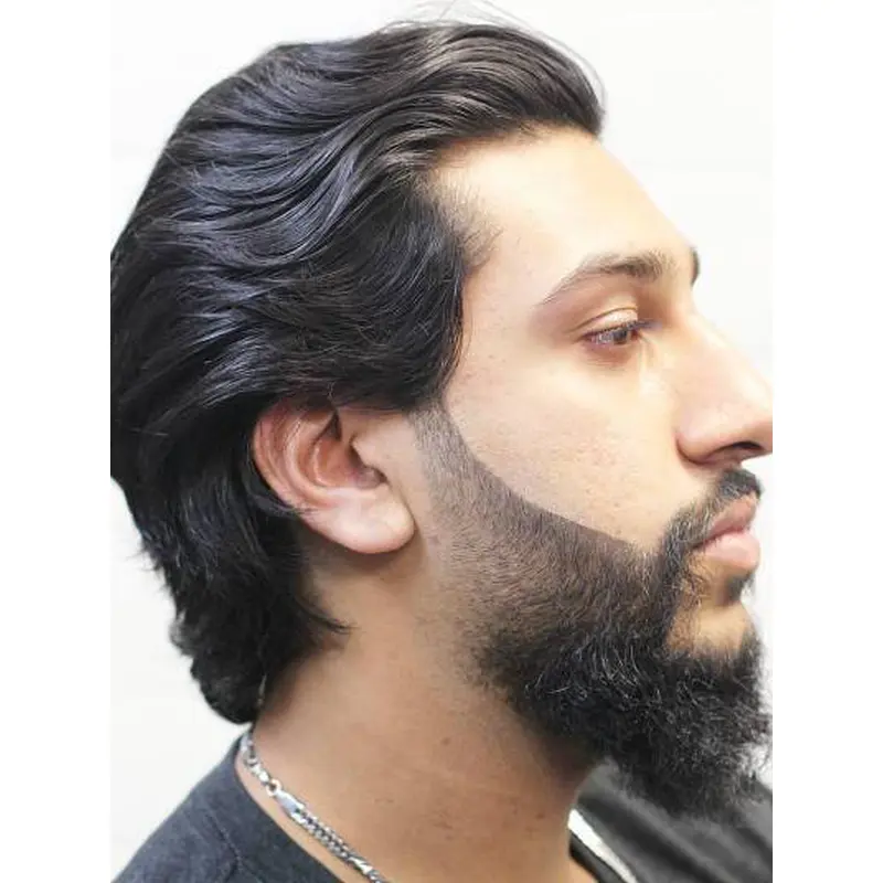 Short Hair Mens Wigs Black Layered 6" Wavy Wigs