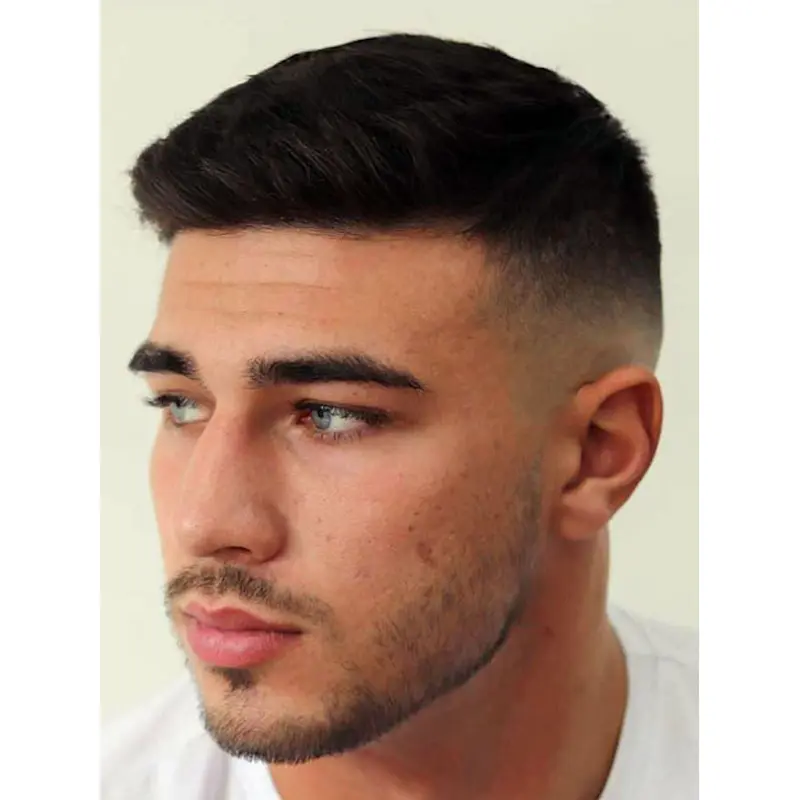 Human Hair Mens Wigs Boycuts Straight 4" Cropped Wigs