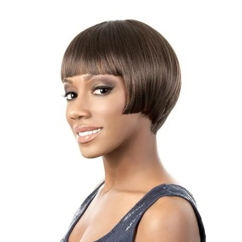 Lace Front Straight Indian Remy Hair Short Wigs