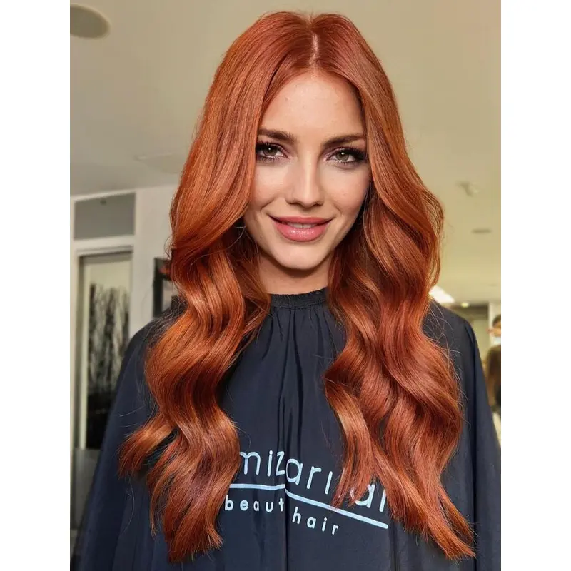 Long Hair Wigs Gorgeous Synthetic Lace Wig Auburn Wavy Long Wigs