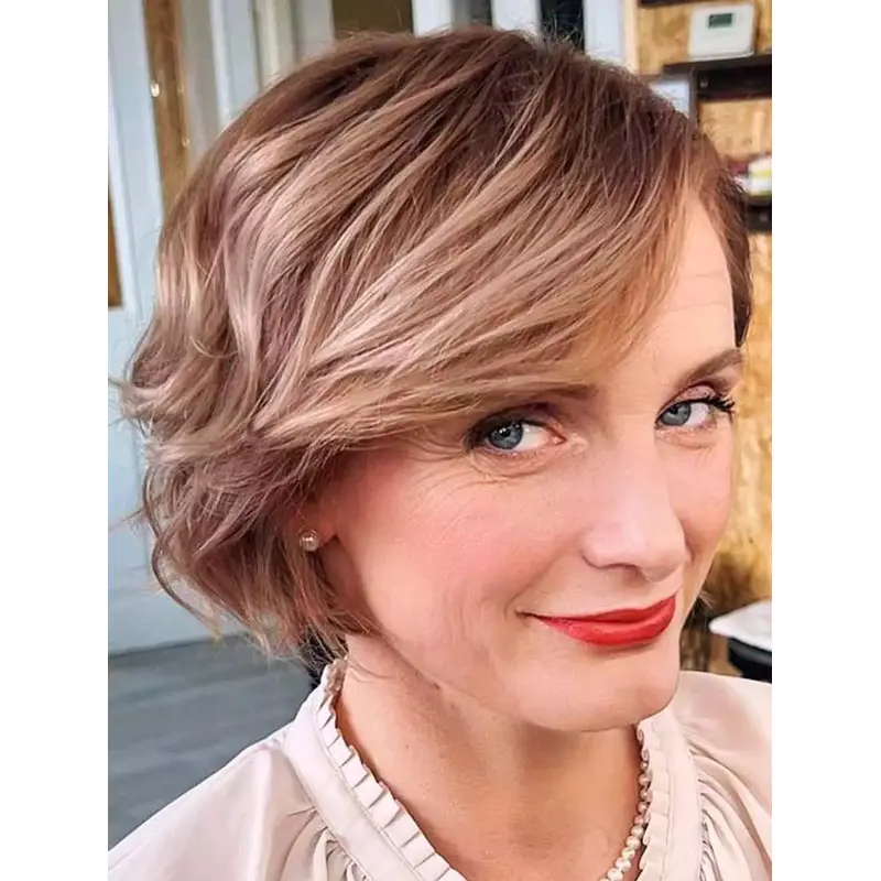 Short Bob Wigs Lace Front Durable Wigs Synthetic Cropped Wigs