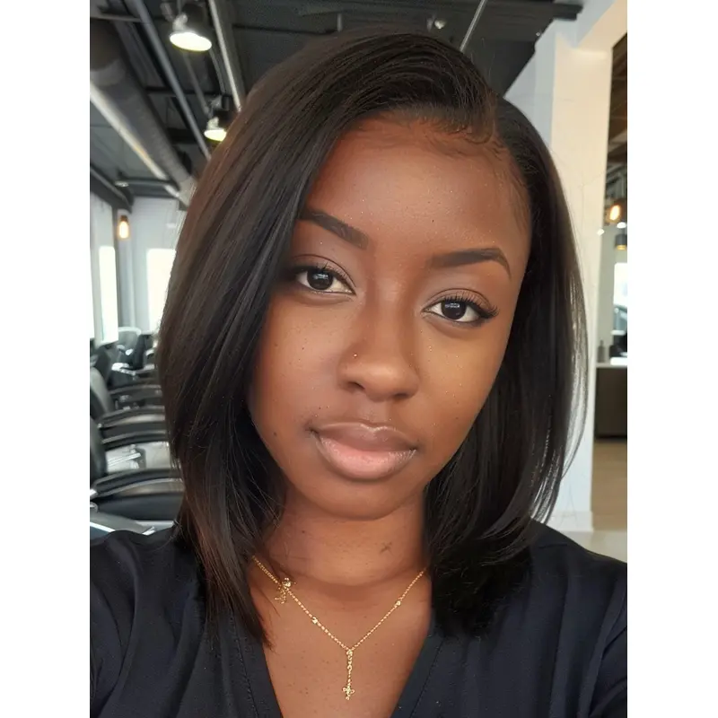 Bob Wigs For African American Women Monofilament 12" Black Wigs