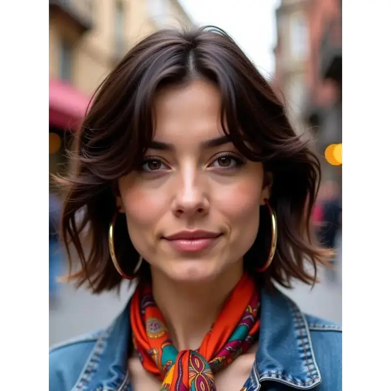 Medium Length Bob Wig Lace Front 10" Wavy Synthetic Auburn Wigs