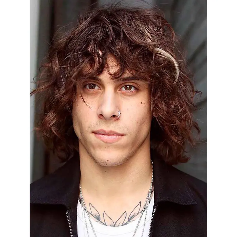 Men Curly Hair Wig 10" Lace Front Remy Human Hair Wigs