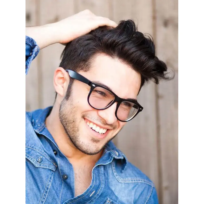 Mens Black Wigs Wavy Sythetic 4" Boycuts Wigs