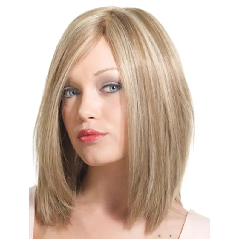 Online Blonde Monofilament Shoulder Length Remy Human Lace Wigs
