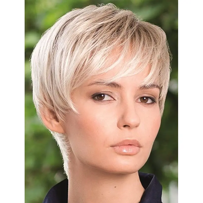 Refined Straight Boycuts Blonde Short Wigs