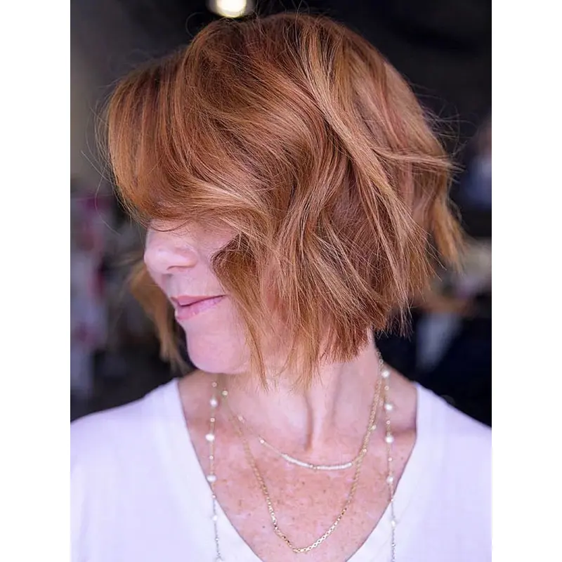 Wigs Bob Style Auburn 10" Chin Length Layered Wigs