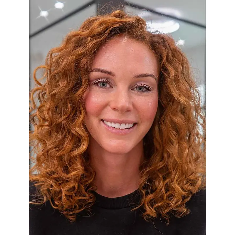 Curly Medium Length Wigs Synthetic Wigs Layered Lace Front Wigs