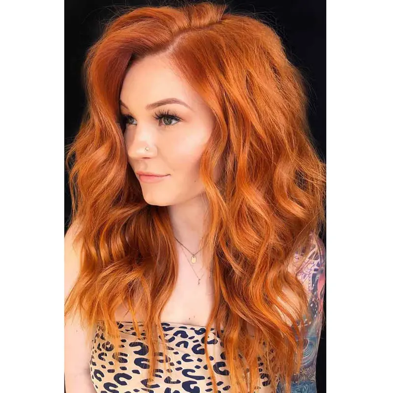 Long Hair Wigs Wavy Without Bangs Wig Comfortable Auburn Long Wigs