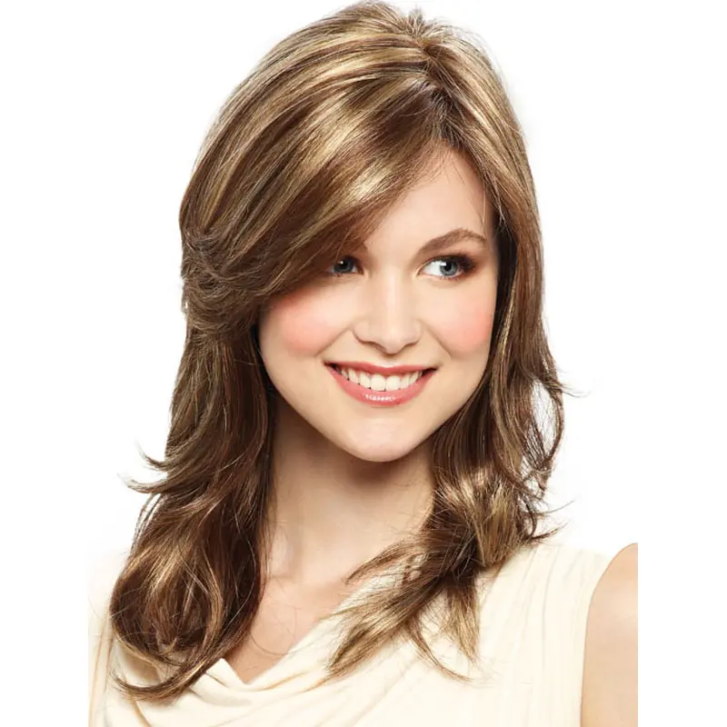 Suitable Blonde Straight Shoulder Length Lace Front Wigs