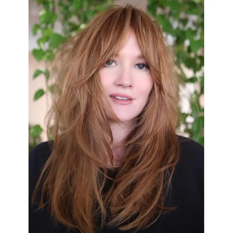 Long Hair Wigs Lace Front Layered Wigs Synthetic Straight Wigs