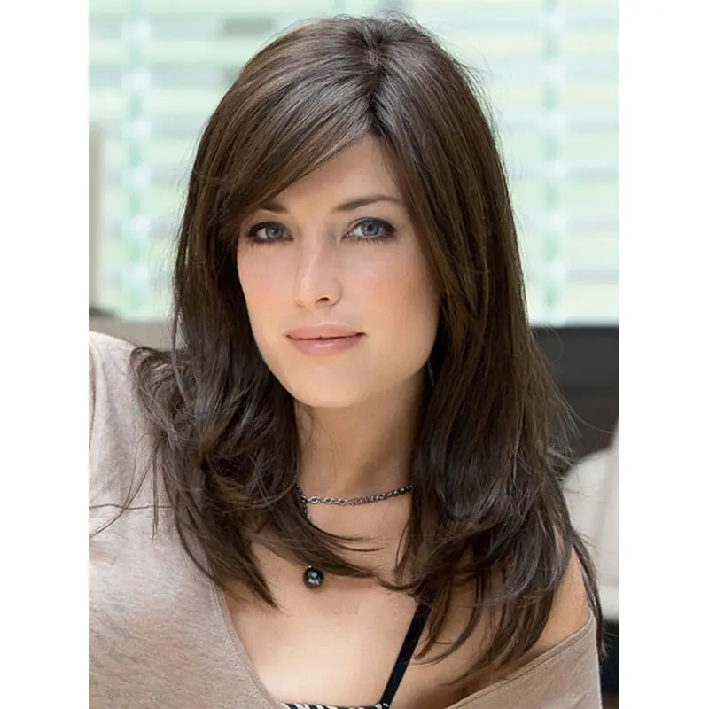 Monofilament Straight Remy Human Hair Faddish Long Wigs