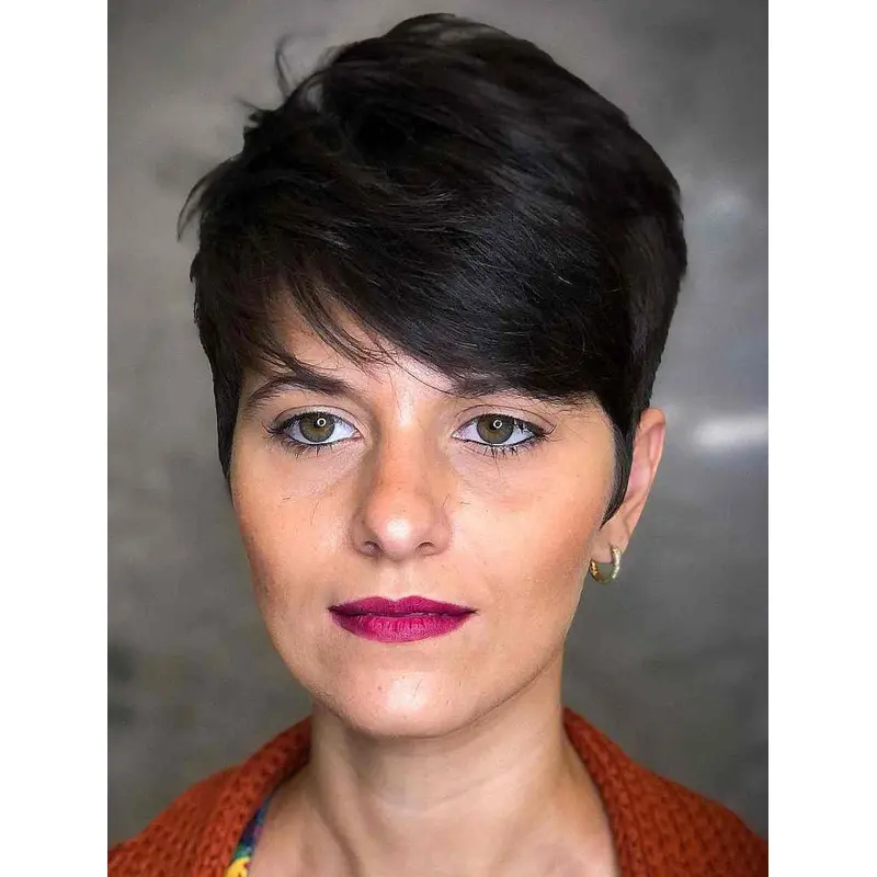 Short Black Wigs Cropped Black Wavy Short Wigs For Women Discount Pixie Wigs