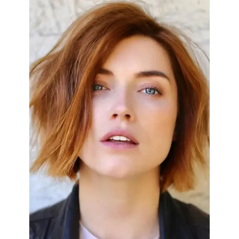 Short Cut Wigs Wavy Synthetic Auburn Wigs Textured Bob Wigs