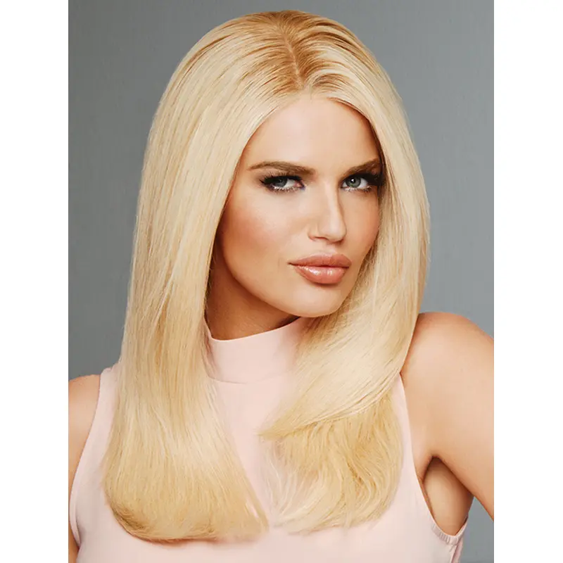 Straight 16" Blonde Without Bangs Remy Human Hair