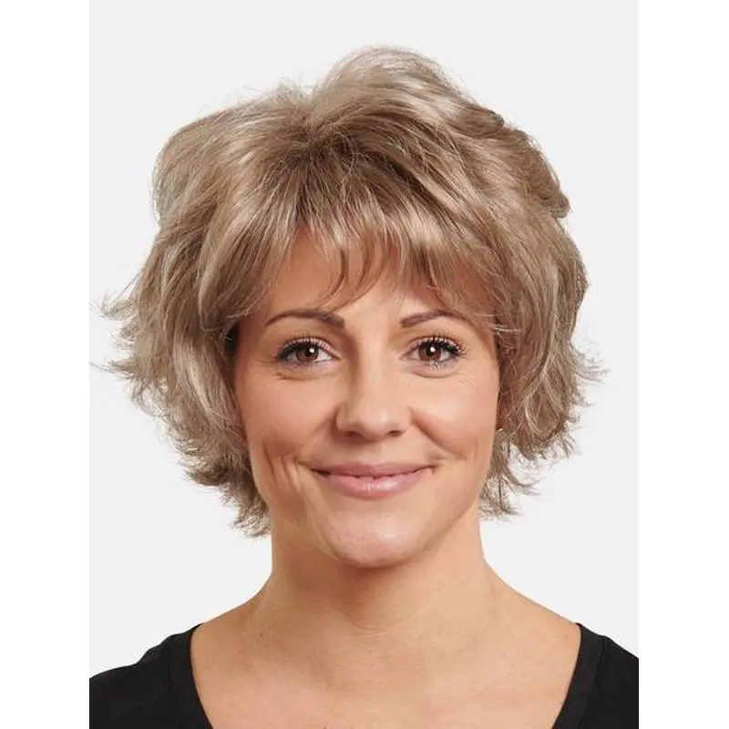 Synthetic Blonde Straight 8" Bobs Short Ladies Monofilament Wigs