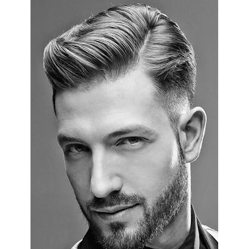 Synthetic Monofilament Top Black Straight Cheapest Side Part Wigs