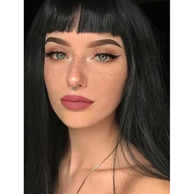 Wigs Human Hair Straight Long Hair Wigs With Bangs Lace Front Wigs