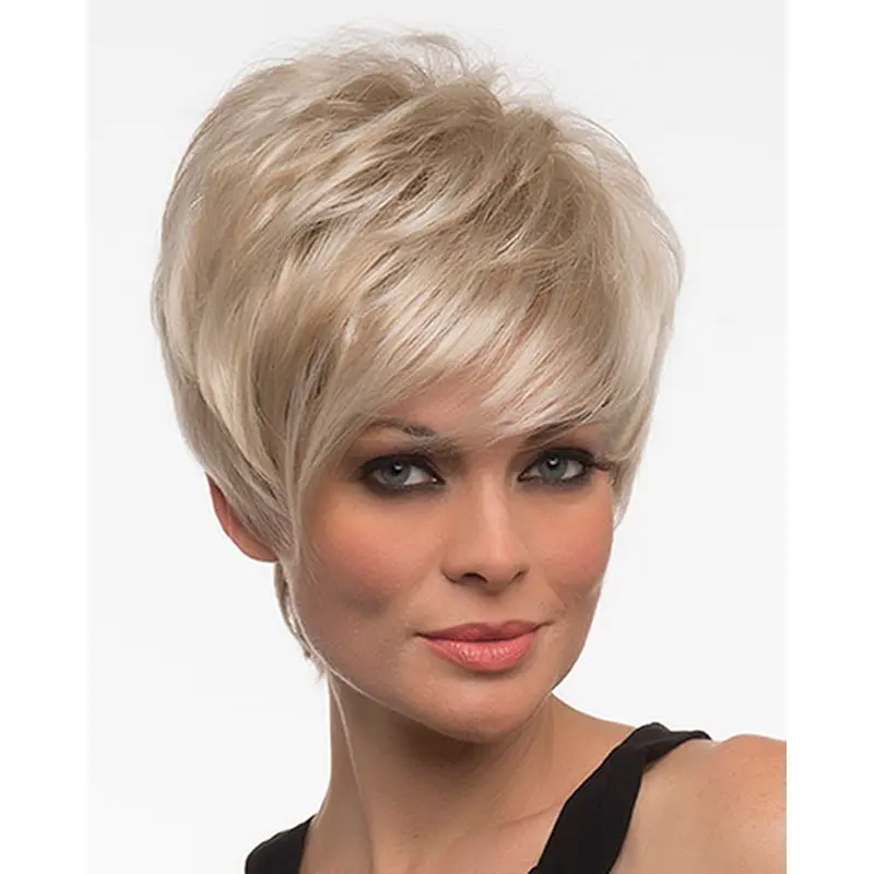 Top Straight Boycuts Blonde Short Wigs