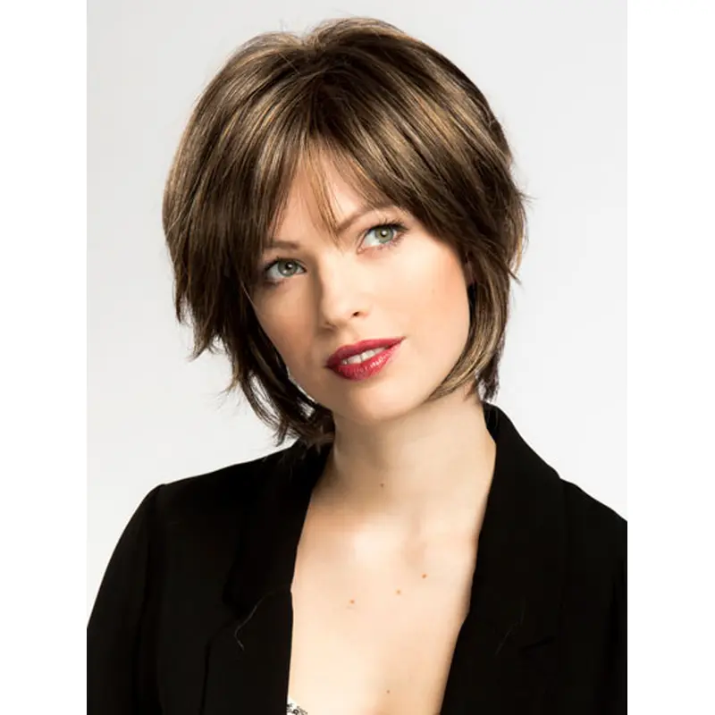 Fashional Chin Length Straight Brown Bobs New Design Wigs