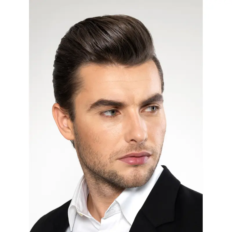 Lace Front Male Wigs 4" Wavy Black Boycuts Wigs